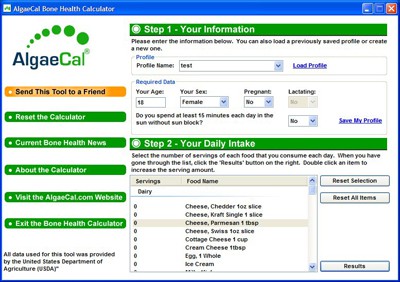 Bone Health Calculator Software Image