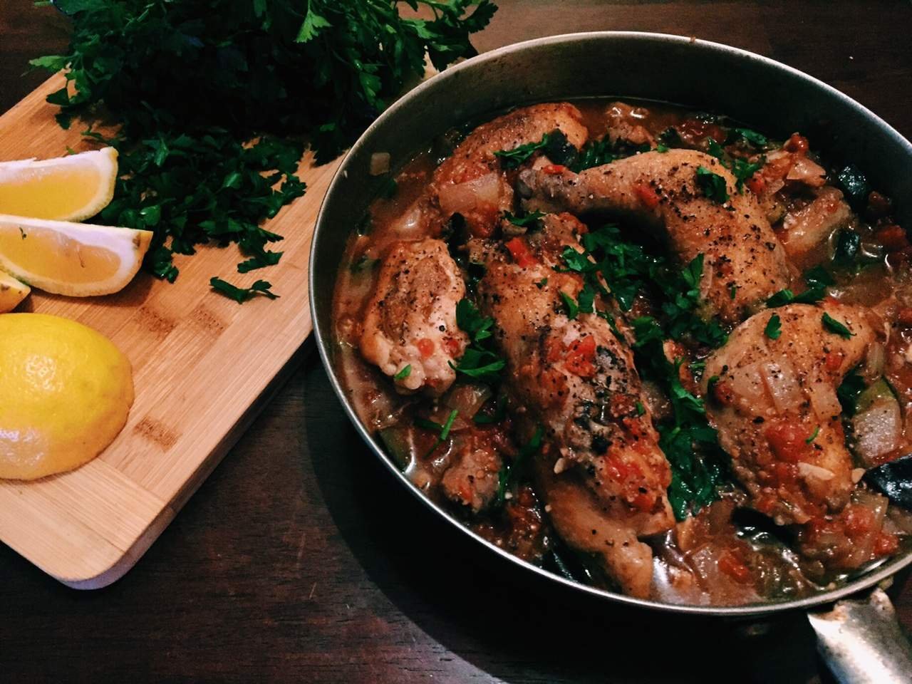 Moroccan Chicken with parsley and lemon