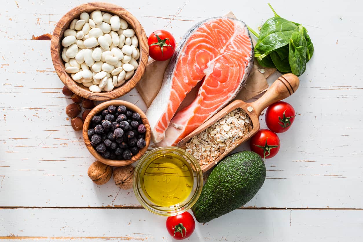 foods with healthy fats, salmon, avocdao