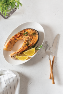 Salmon is high in Vitamin D and Omega 3 fatty acids