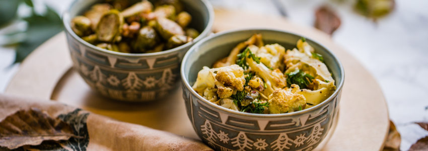 side angle of thanksgiving side dishes