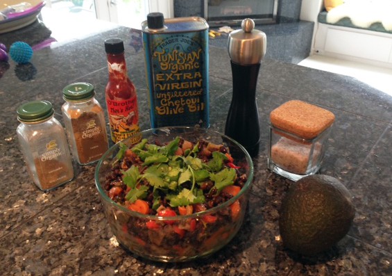 Black Beans with Veggies and Cilantro
