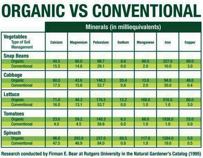 Vitamins And Minerals In Fruits And Vegetables Chart