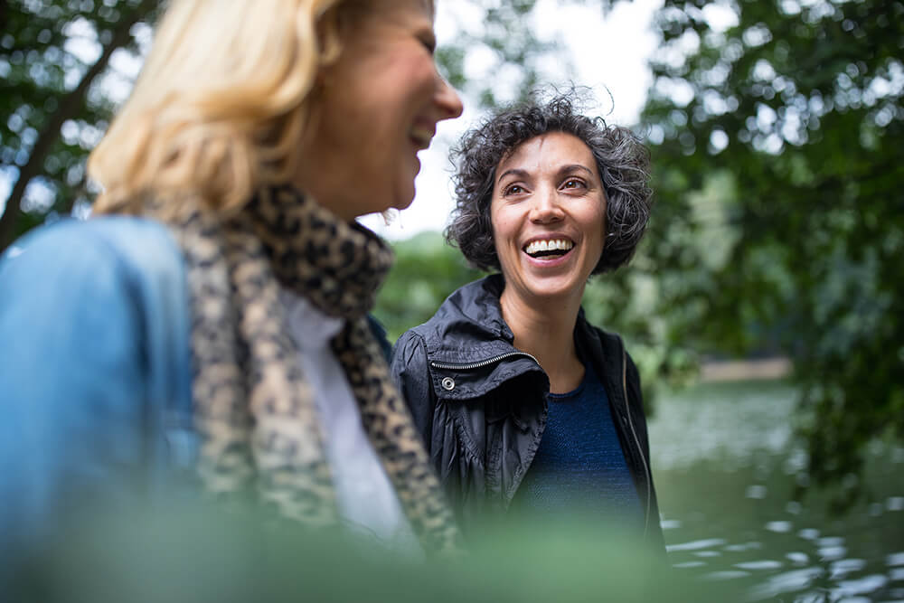 Woman looking happy