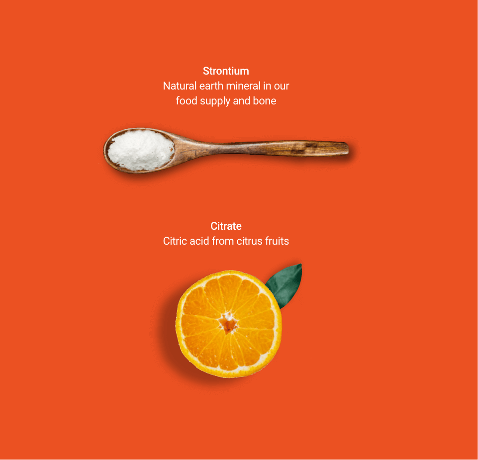 Spoon of calcium citrate